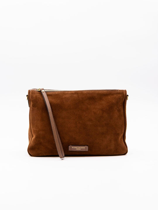 Borsa Nora Pouch Gianni Chiarini in Suede Cognac