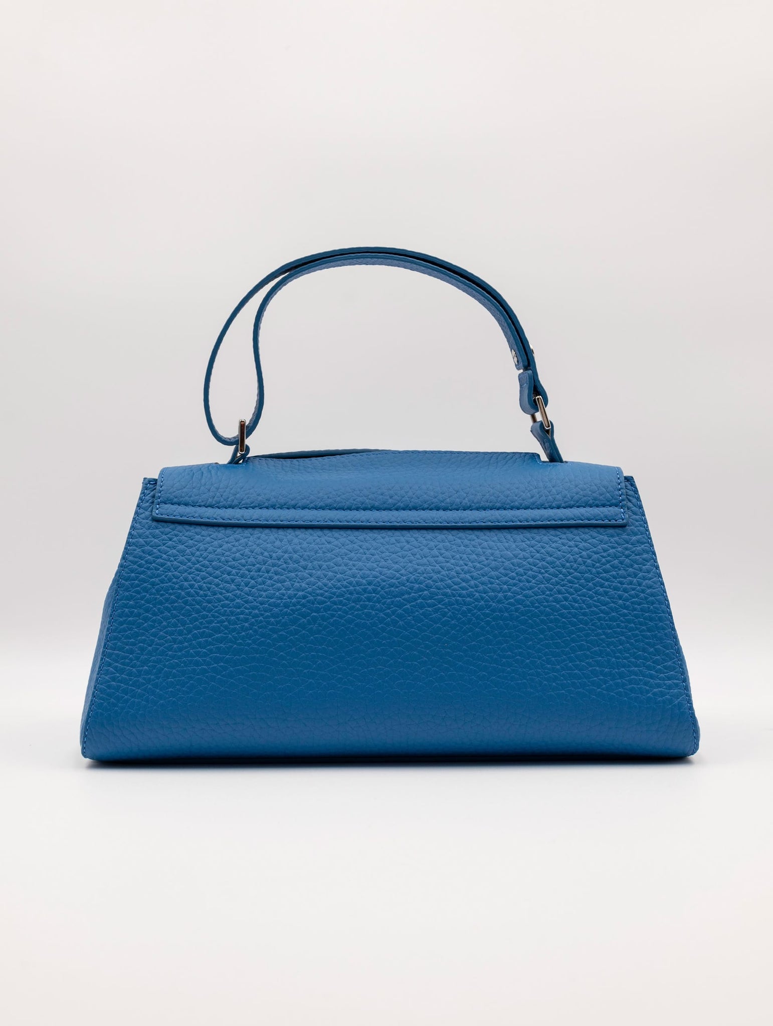 Borsa Orciani Sveva Longuette Soft in Pelle Martellata Blu Elettrico