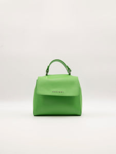 Borsa Sveva Vanity Orciani Mini a Mano in Pelle Liscia Verde