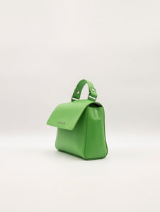 Borsa Sveva Vanity Orciani Mini a Mano in Pelle Liscia Verde