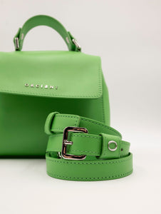 Borsa Sveva Vanity Orciani Mini a Mano in Pelle Liscia Verde