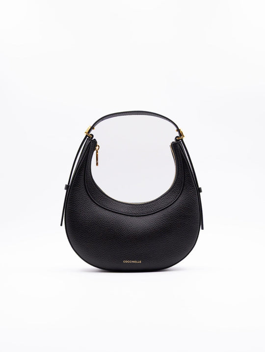 Borsa Whisper Coccinelle in Pelle Martellata Nera