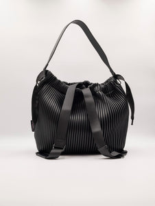 Borsa Zaino Fri-Yay in Eco Pelle Plissè Nero