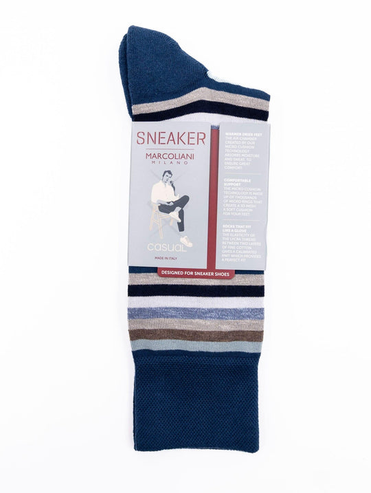 Calzini Marcoliani Milano Sneaker  in Cotone Navy e Grigio