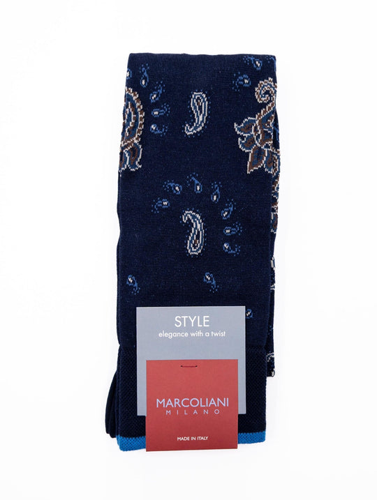 Marcoliani Milano Style-Socken aus blauer Pima-Baumwolle