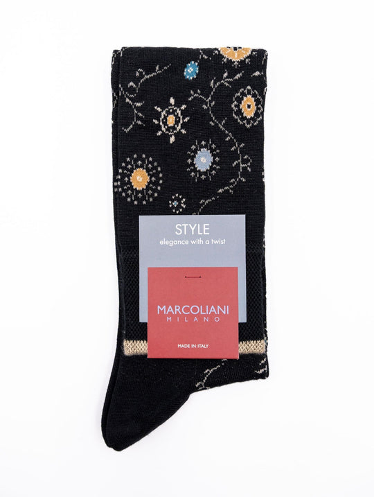 Marcoliani Milano Style-Socken aus schwarzem Modal und Kaschmir