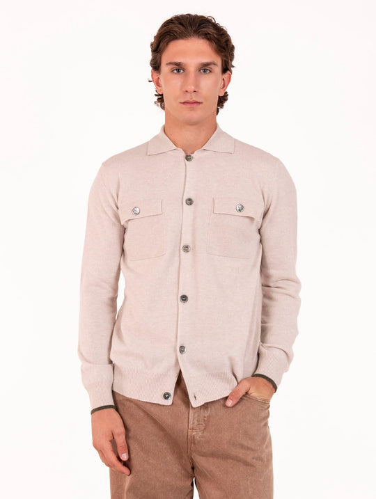 Camicia Alpha Studio in Lana Geelong Burro