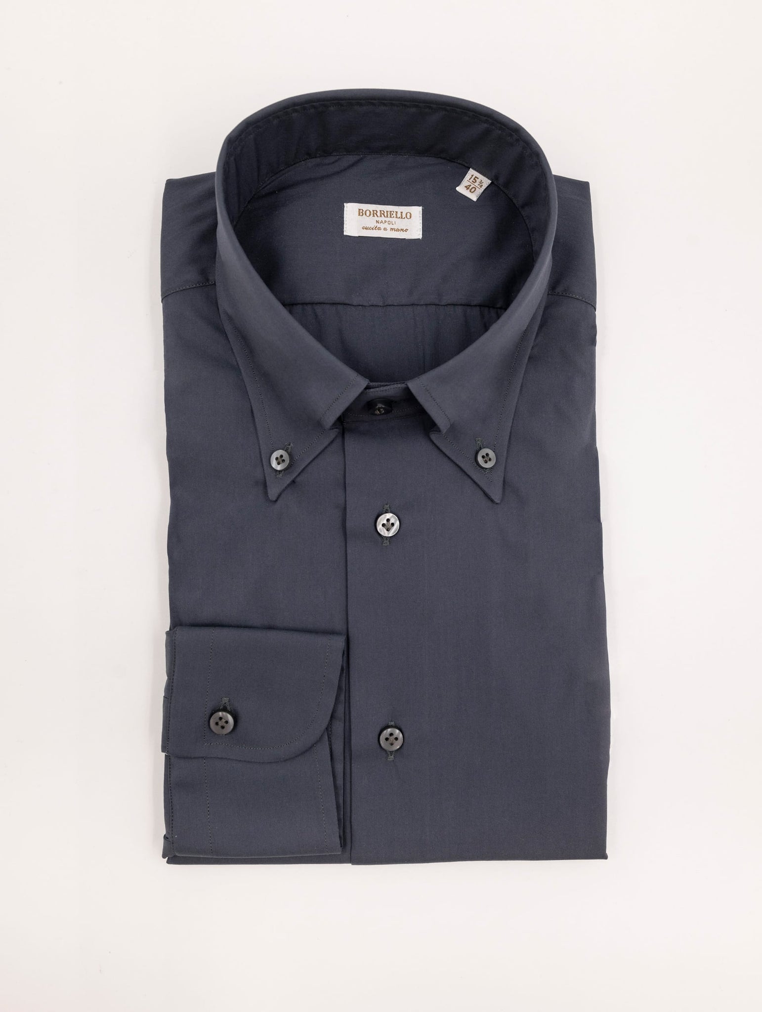 Camicia Borriello Napoli Button Down in Cotone Grigio