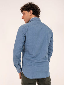 Camicia Borriello Napoli in Cotone Denim Chiaro