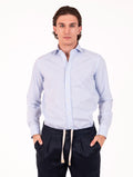 Camicia Caliban in Cotone a Righe Bianco e Azzurro