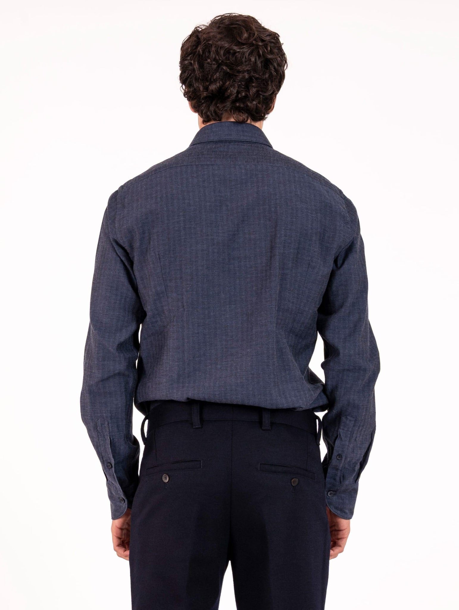 Camicia Caliban in Tencel, Cotone e Lana Chambray