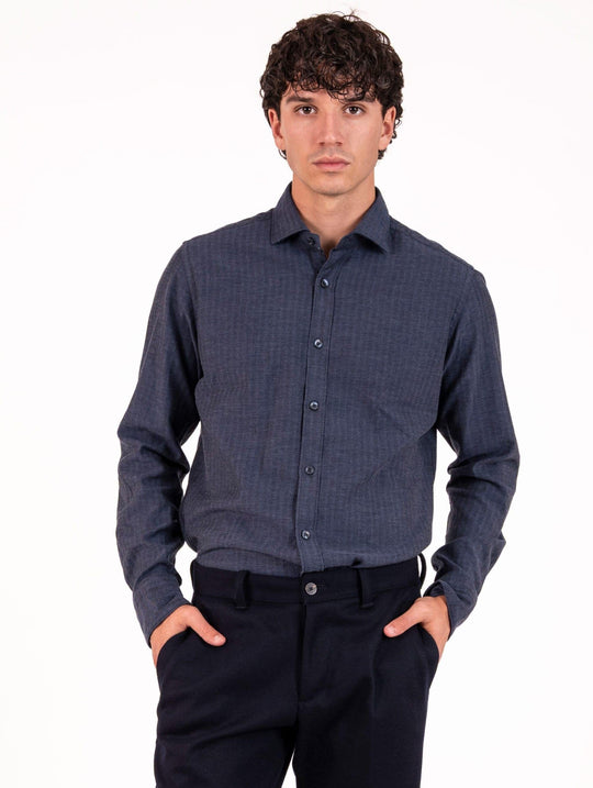 Camicia Caliban in Tencel, Cotone e Lana Chambray