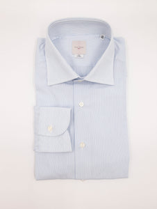 Camicia Four Stroke in Cotone a Righe Bianca e Azzurra