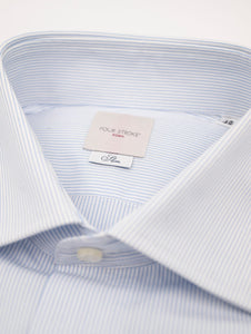 Camicia Four Stroke in Cotone a Righe Bianca e Azzurra