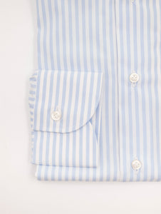 Camicia Four Stroke in Cotone a Righe Bianca e Azzurra