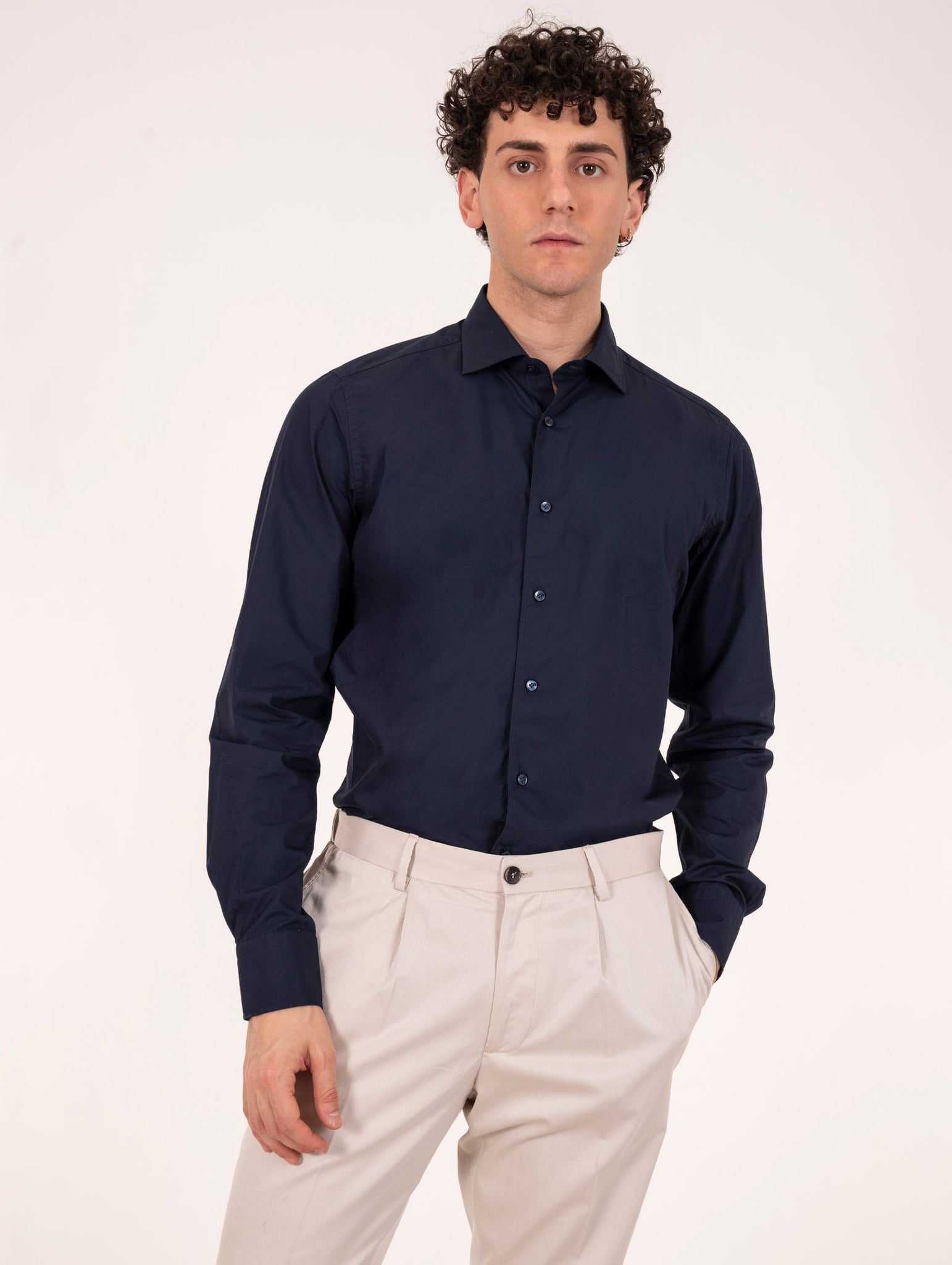 Camicia Four Stroke in Cotone Blu