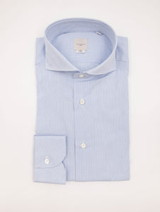 Camicia Four Stroke in Cotone Micro Quadri Bianca e Azzurra