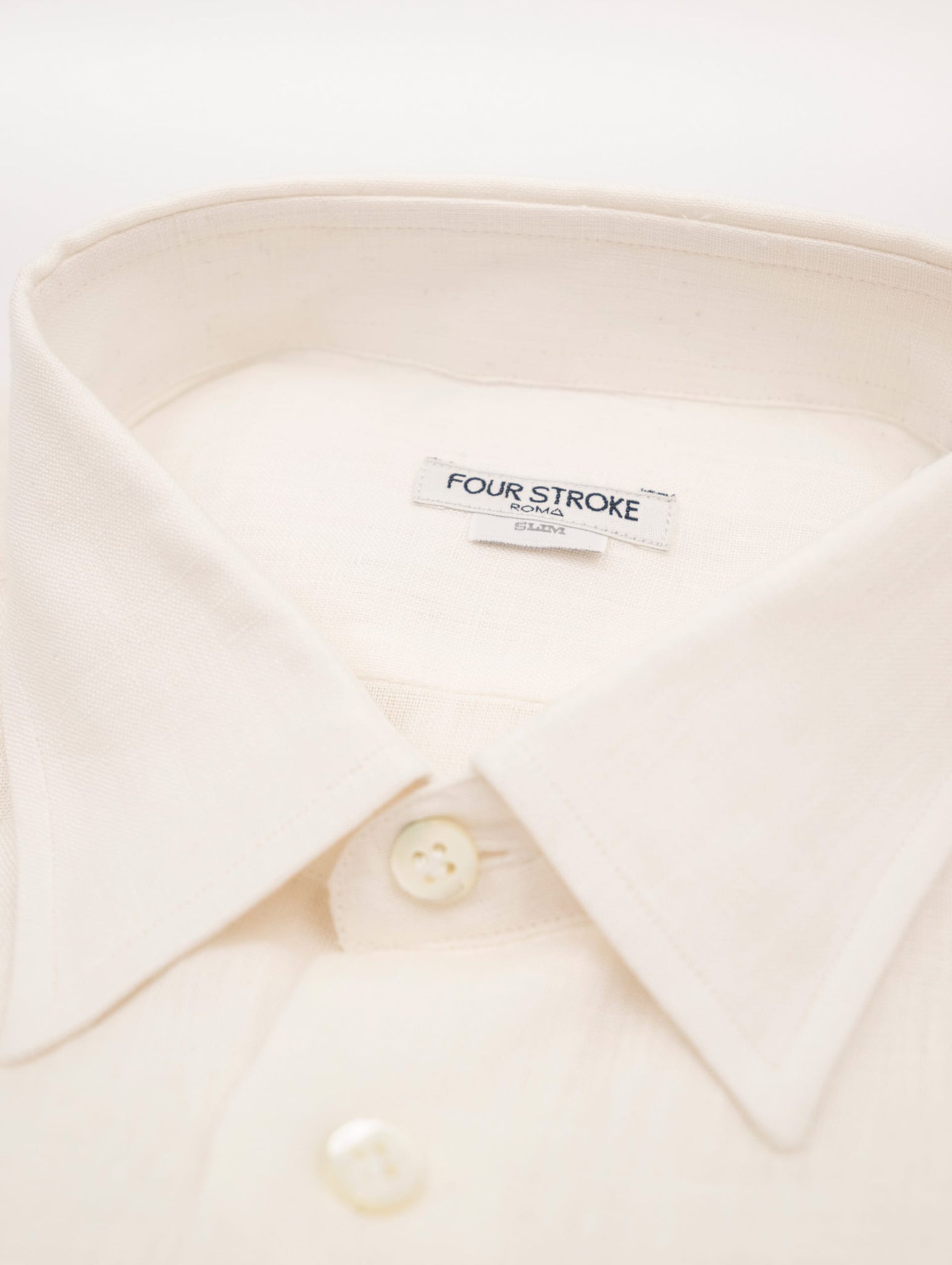 Camicia Four Stroke in Lino Bianca