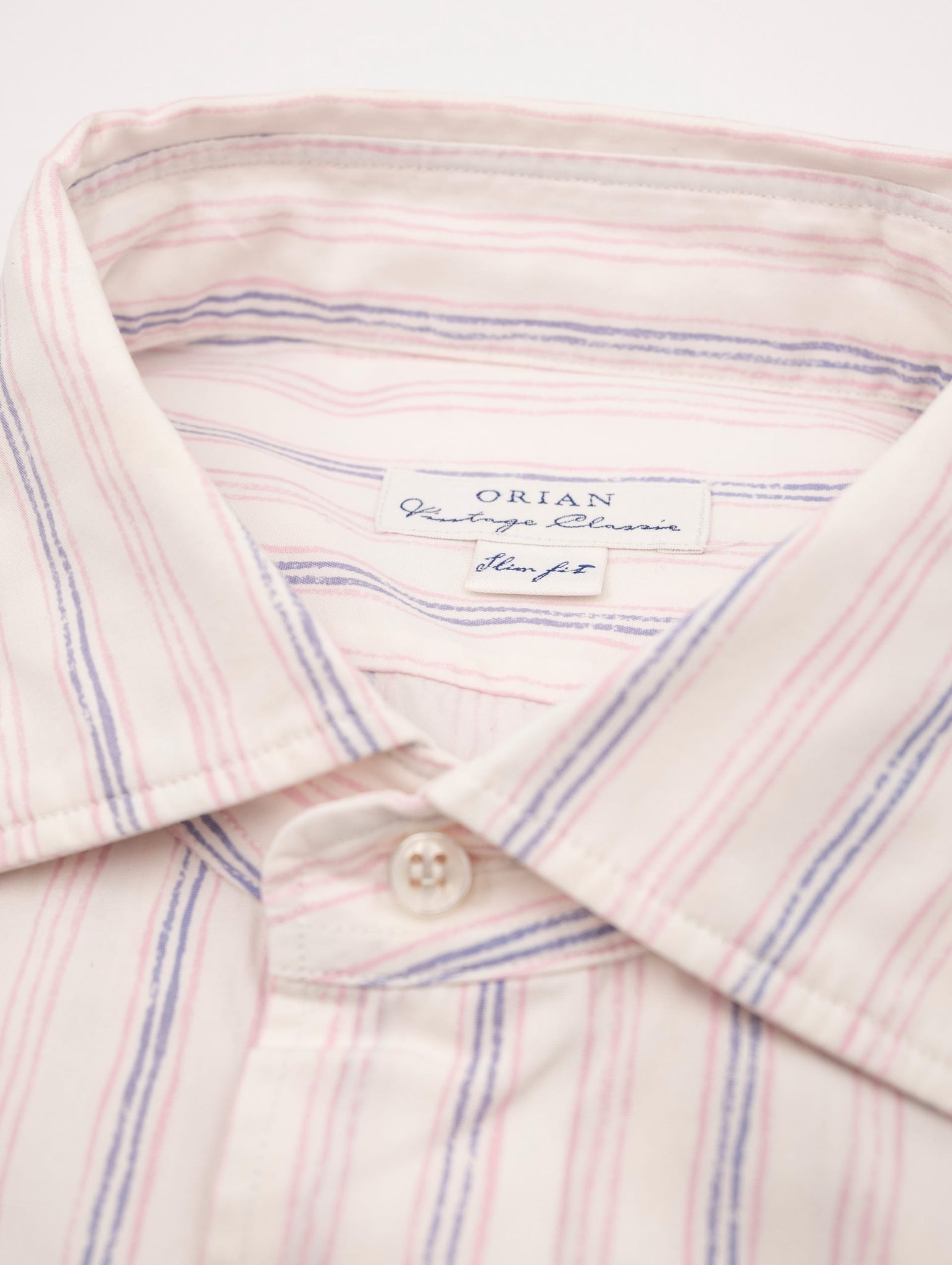 Camicia Orian in Cotone Fantasia a Righe Viola e Rosa