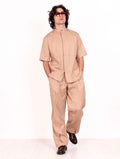 Camicia Roberto Collina in Cotone e Lino Rosa Antico