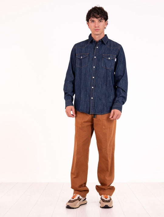 Roy Roger's Martin Shirt in Dark Denim Cotton