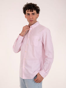 Camicia Stripe Roy Roger's in Cotone Bianca e Rosa