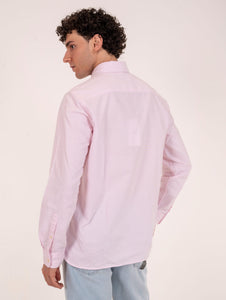 Camicia Stripe Roy Roger's in Cotone Bianca e Rosa