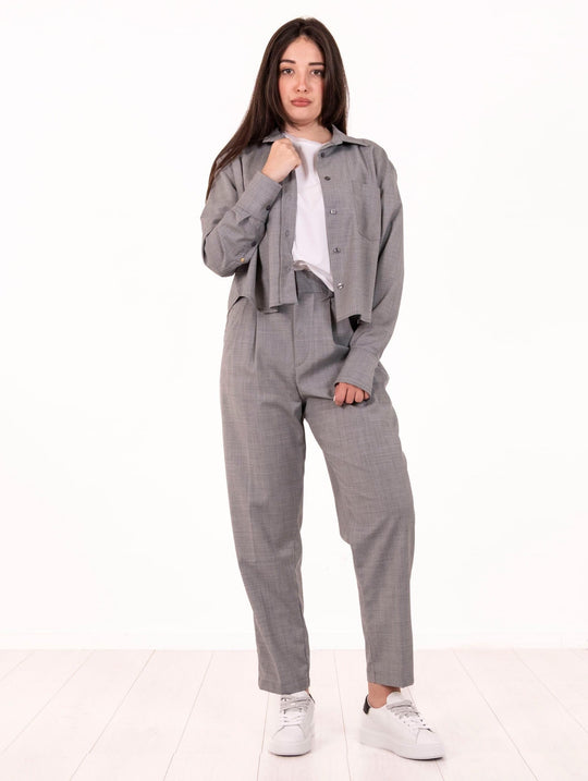 Hemd White Sand aus Stretch-Wollstoff Grau
