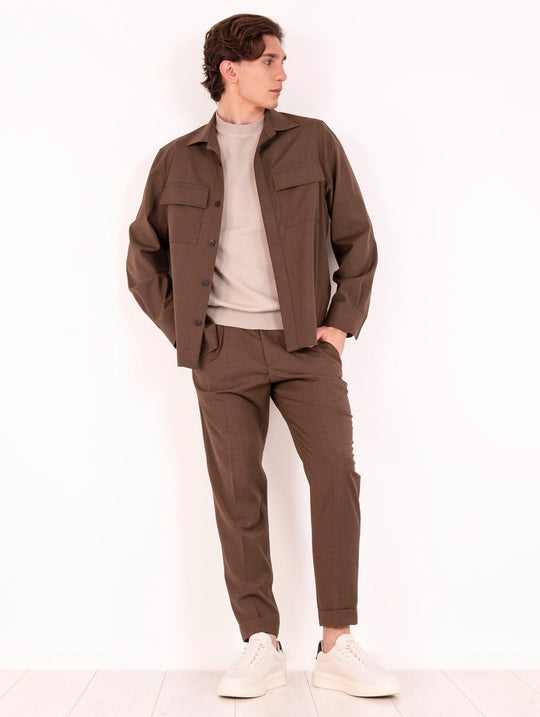 Camicia Work Devorè in Misto Lana Testa di Moro