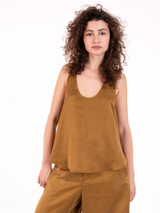 Canotta Alysi in Lyocell e Lino Olio
