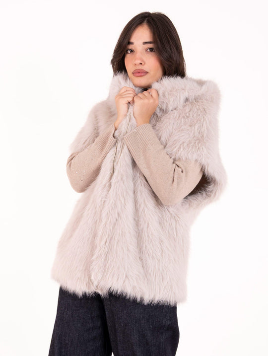 Cappa Eco Pelliccia Leon e Loulou Perla