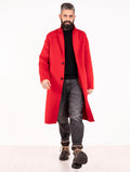 Mantel Alpha Studio aus Wolle Rot
