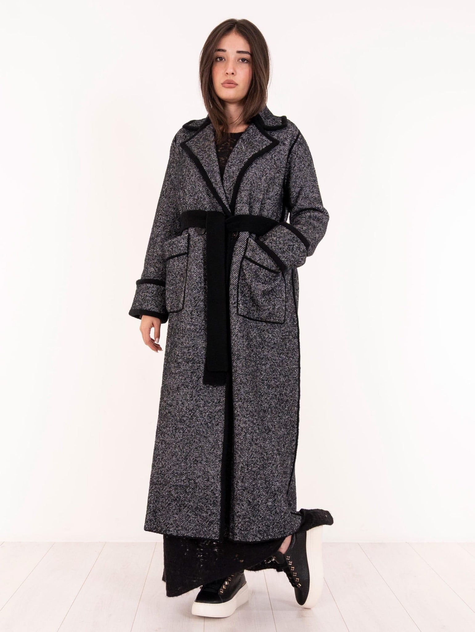 Cappotto D.Exterior Soft Bouclè Nero e Bianco