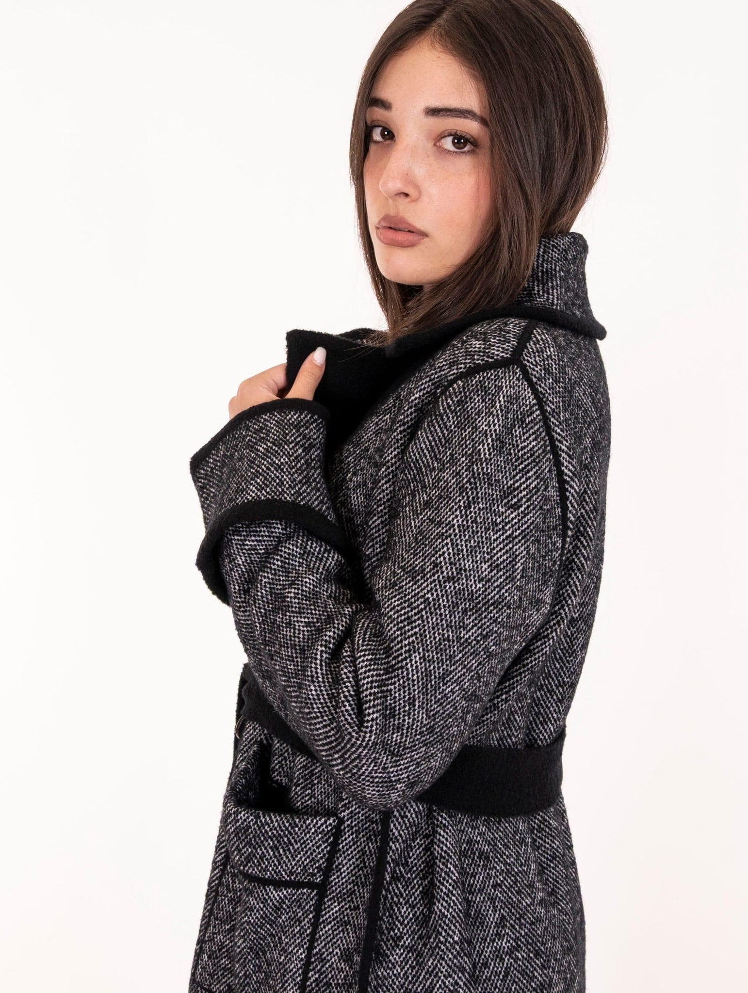 Cappotto D.Exterior Soft Bouclè Nero e Bianco