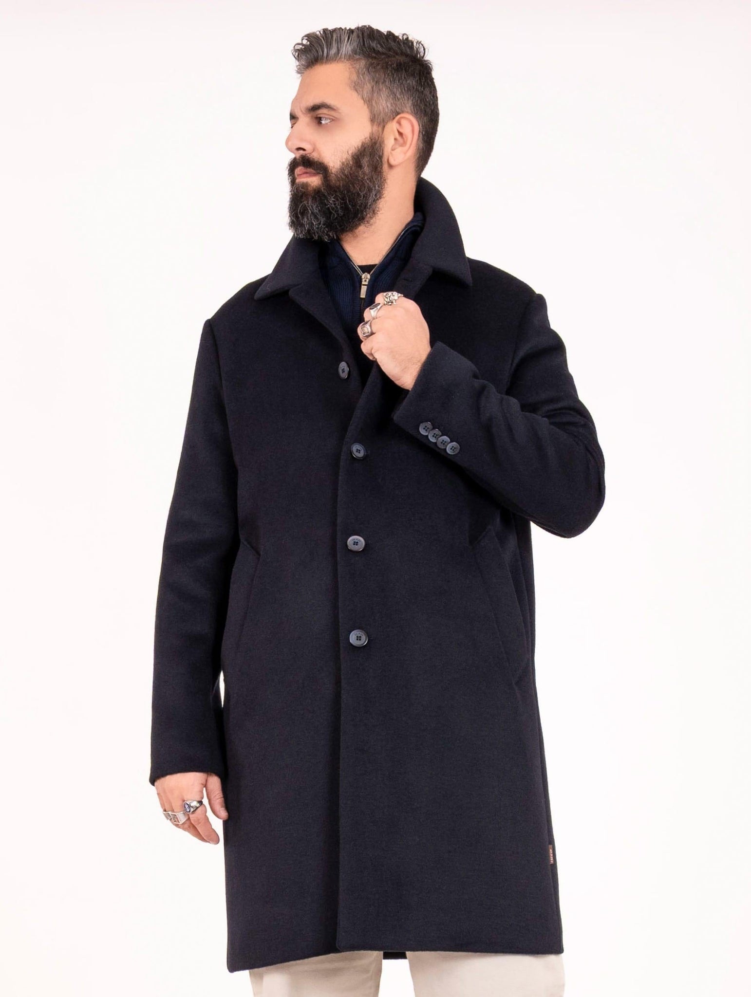 Cappotto Maximel AT.P.CO. in Misto Lana Navy