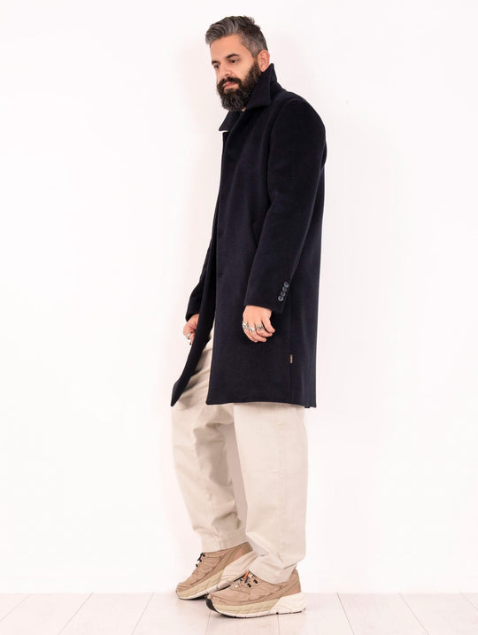 Cappotto Maximel AT.P.CO. in Misto Lana Navy