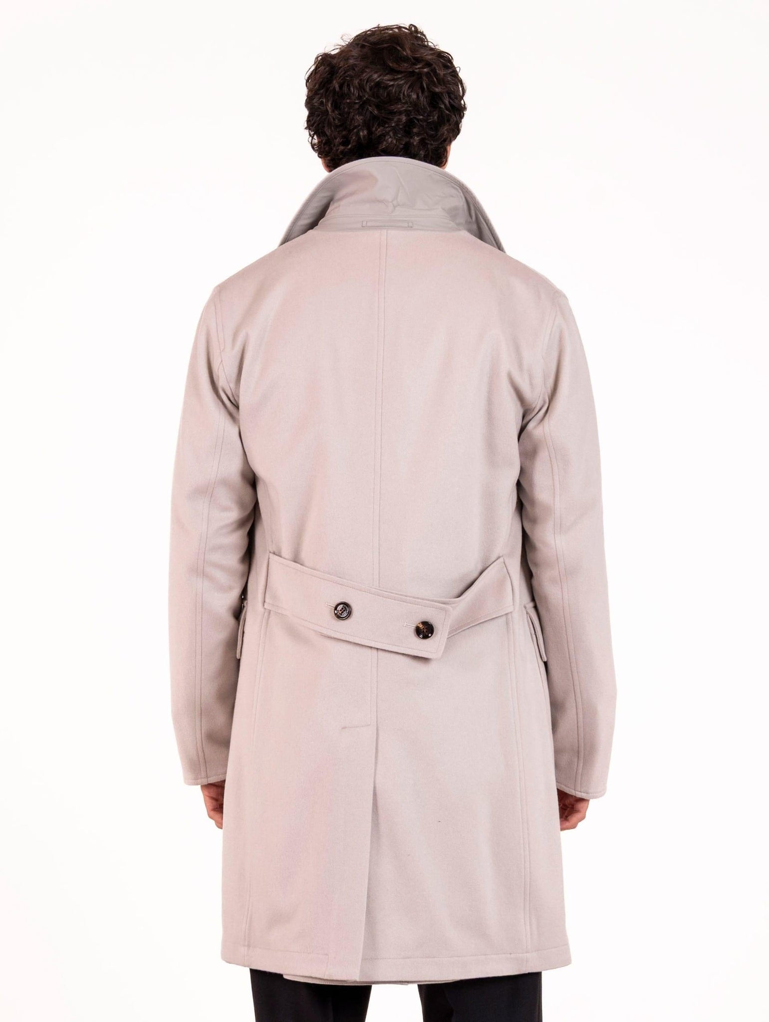 Cappotto Reversibile Kired in Cashmere e Tessuto Tecnico Beige