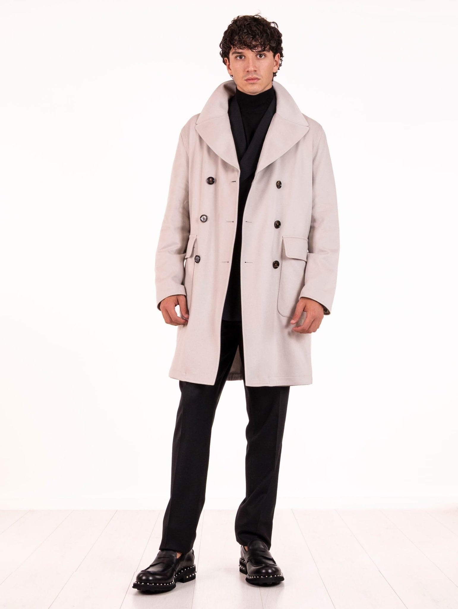 Cappotto Reversibile Kired in Cashmere e Tessuto Tecnico Beige