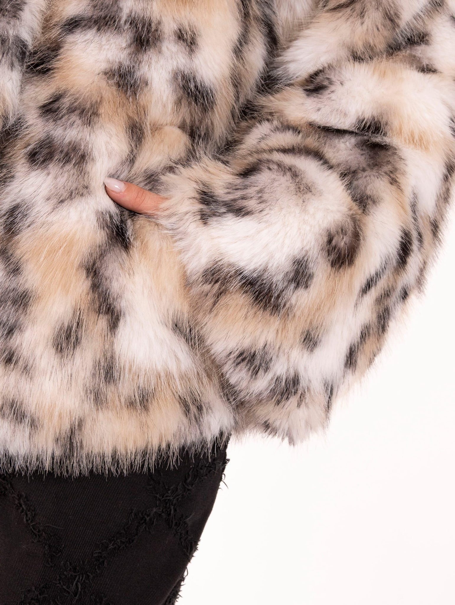 Cappotto Violanti Reversibile con Ecopelliccia Lince in Taffetà Verde Militare