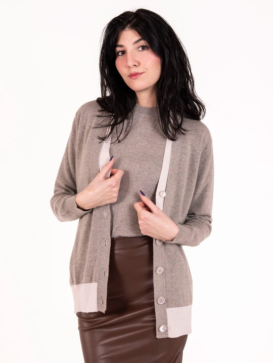 Cardigan Alpha Studio in Puro Cachemire Bicolor