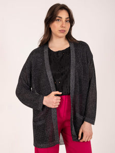 Cardigan Daniele Fiesoli in Cotone Lurex Nero