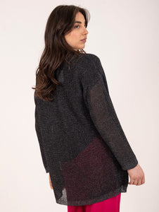 Cardigan Daniele Fiesoli in Cotone Lurex Nero