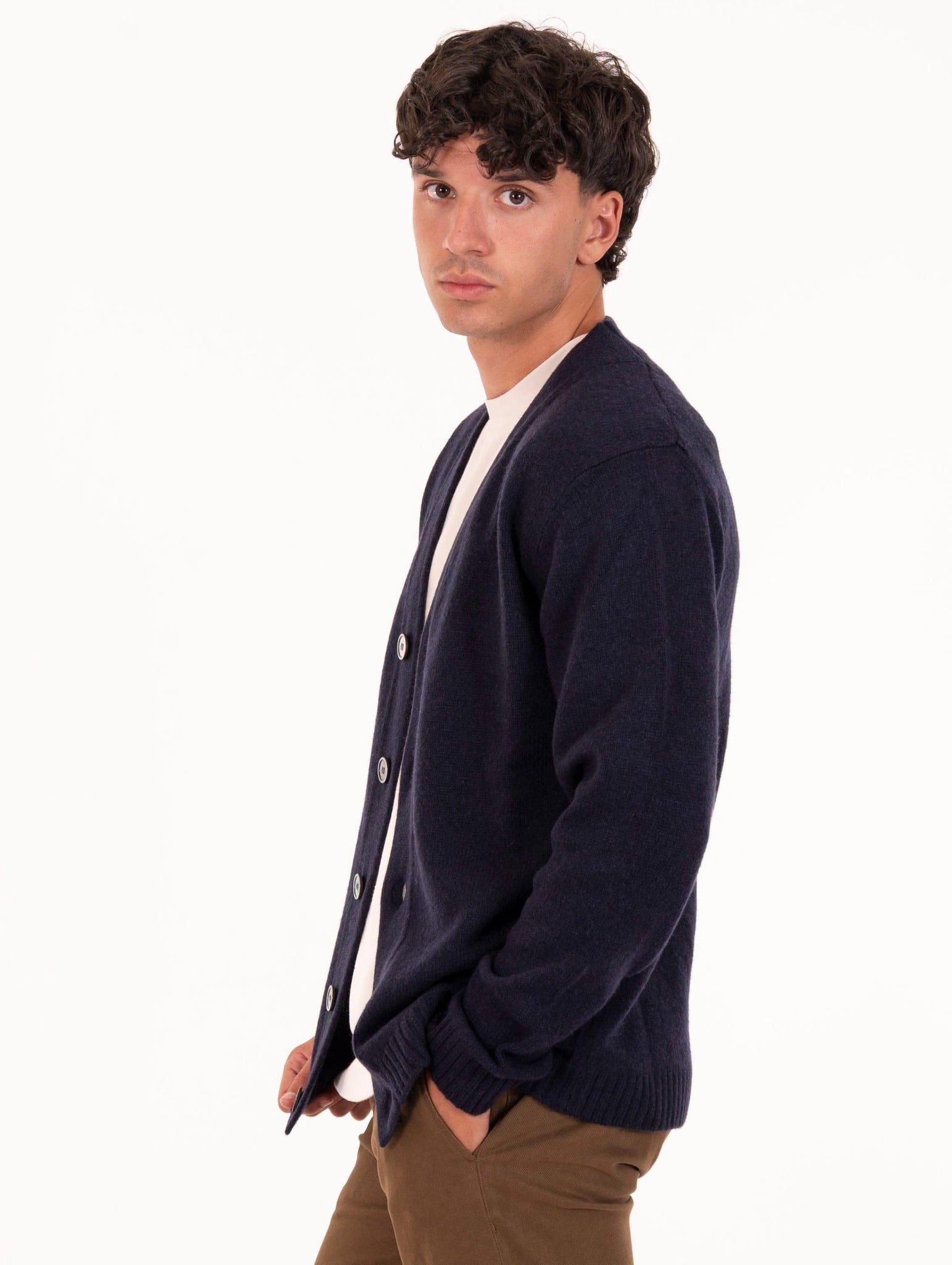 Cardigan Daniele Fiesoli in Eco Cashmere Blu