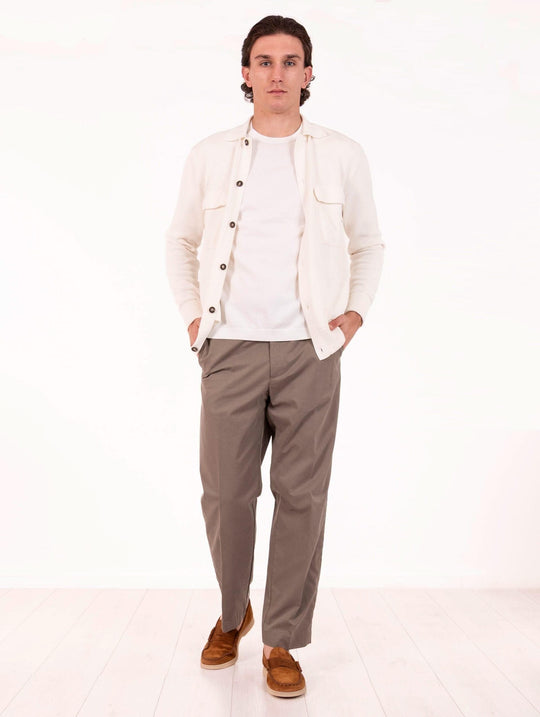 Cardigan Eleventy Milano Platinum in Cotone Bianco