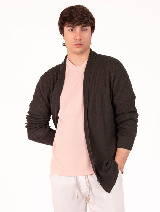 Cardigan Roberto Collina in Cotone Testa di Moro