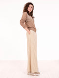 Cardigan Tricot No Secret con Perle in Viscosa Moka