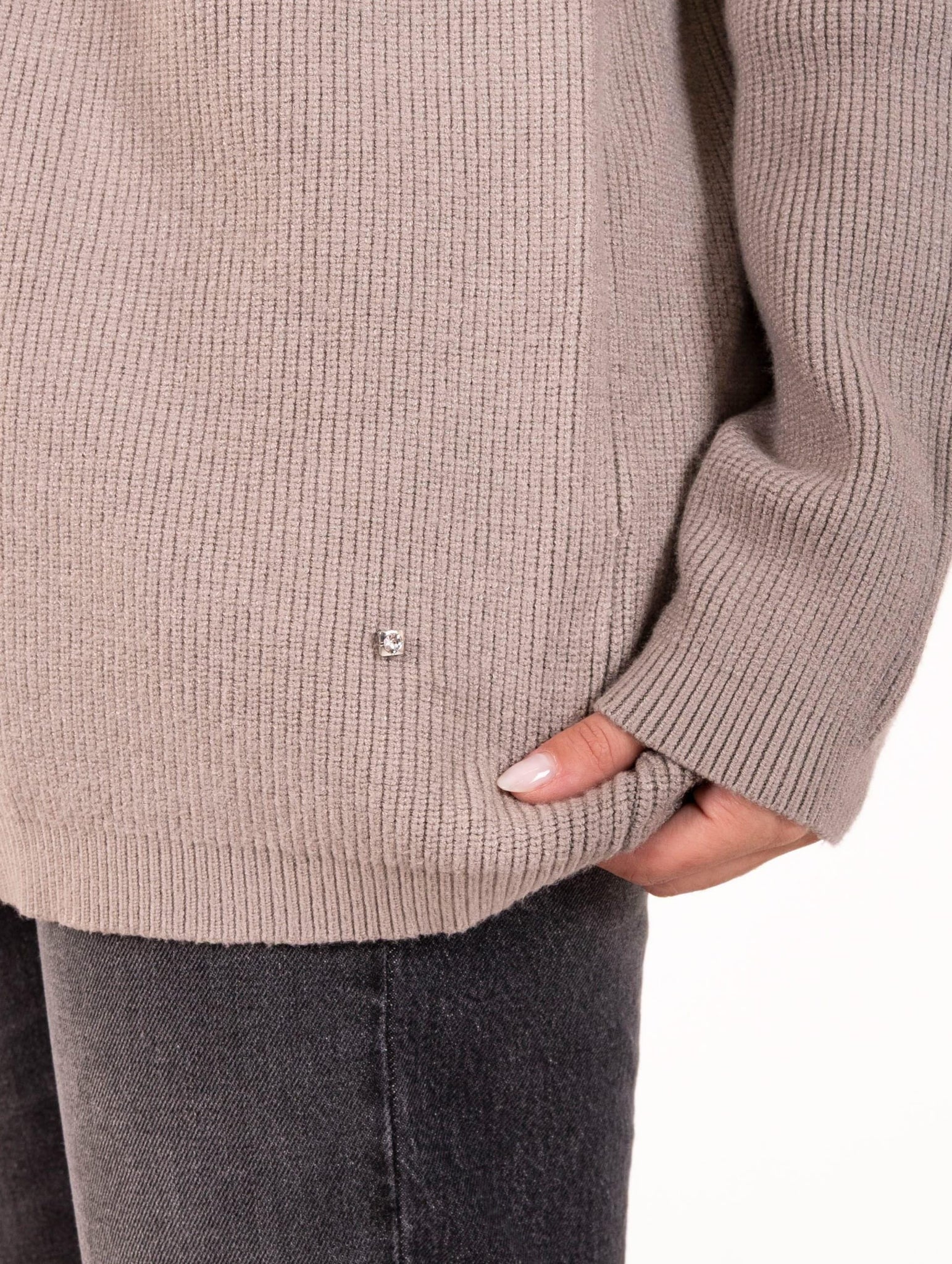 Cardigan White Wise in Misto Viscosa Grigio