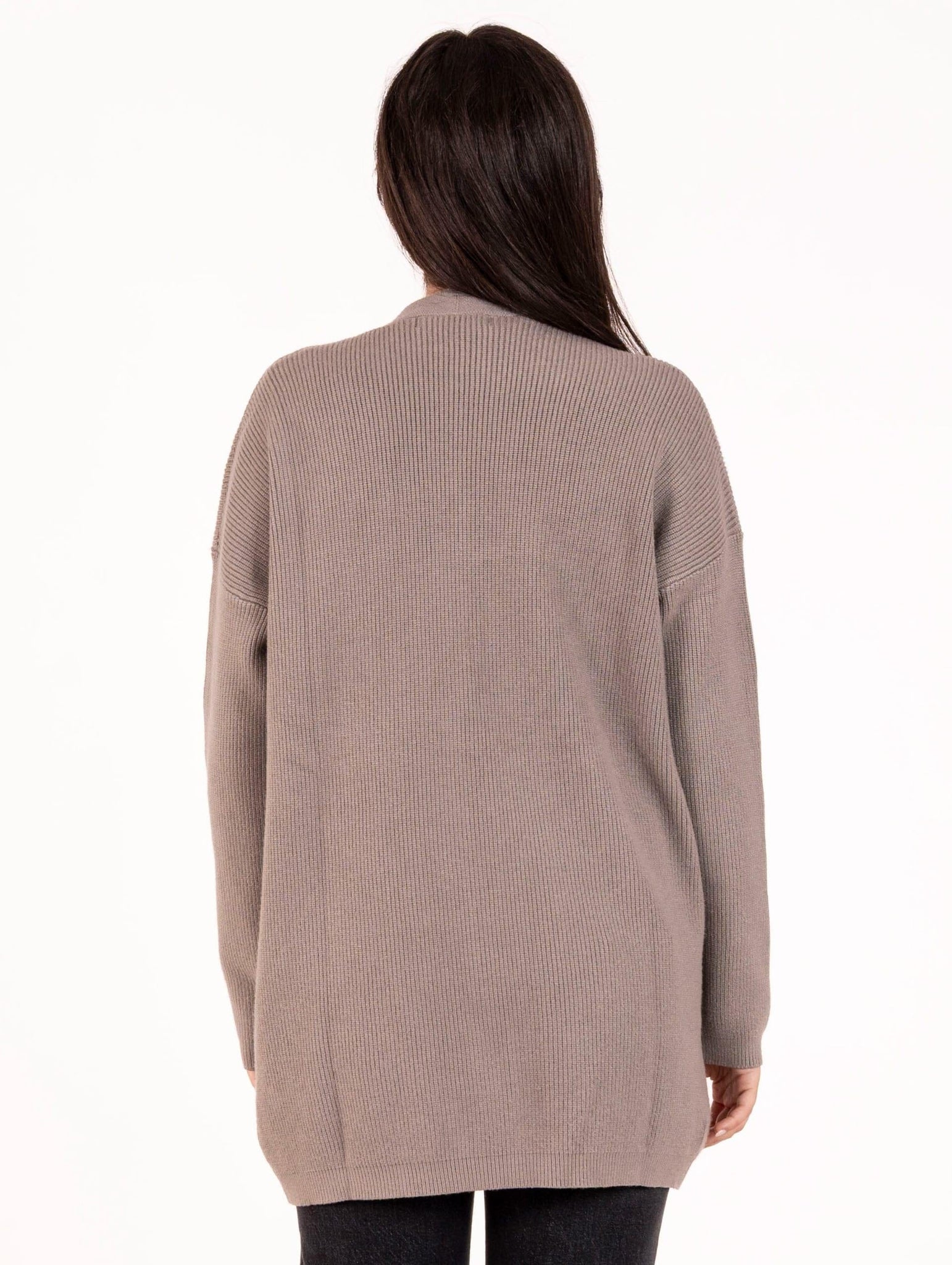 Cardigan White Wise in Misto Viscosa Grigio