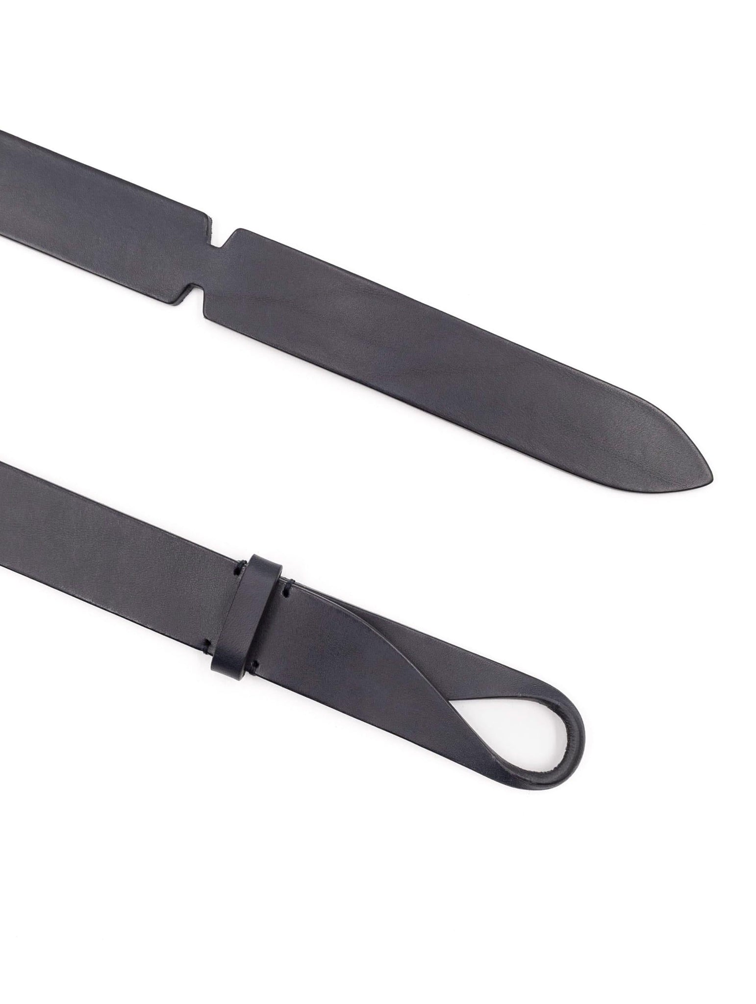 Cintura Nobuckle Orciani in Pelle Bull Blu