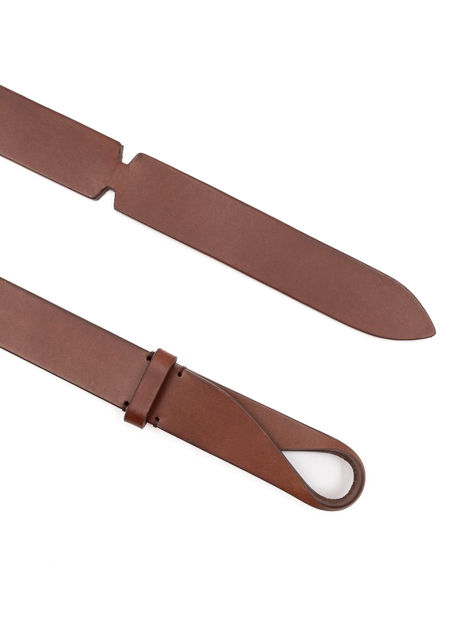 Cintura Nobuckle Orciani in Pelle Bull Bruciato